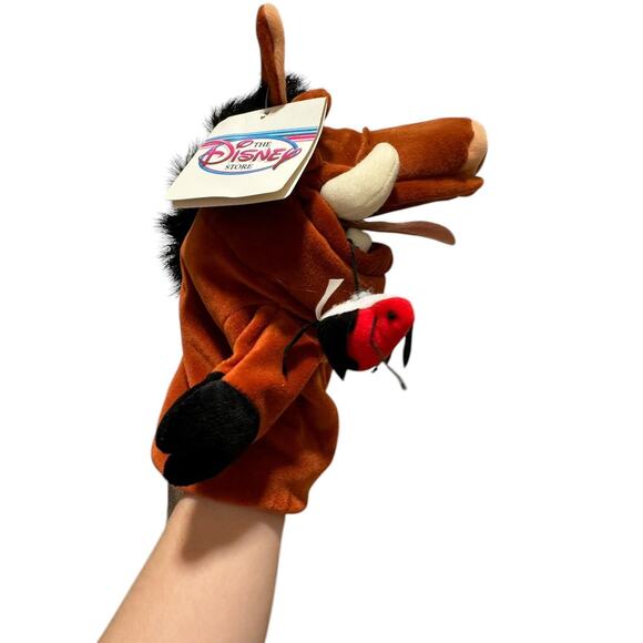 Walt Disney Store The Lion King PUMBAA HAND PUPPET 10" Plush Stuffed Animal Toy - Picture 2 of 8